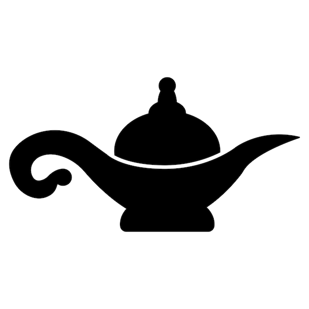 Magic lamp genie icon logo template
