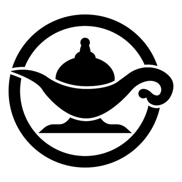 Magic lamp genie icoon logo sjabloon