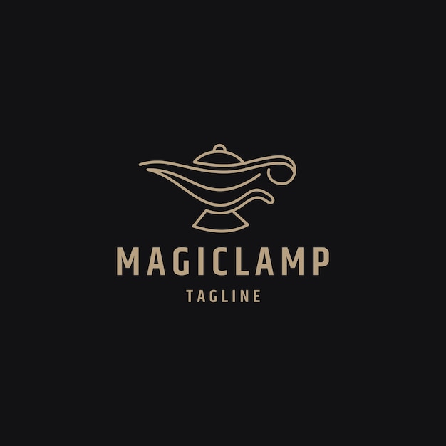 Magic lamp logo design vector