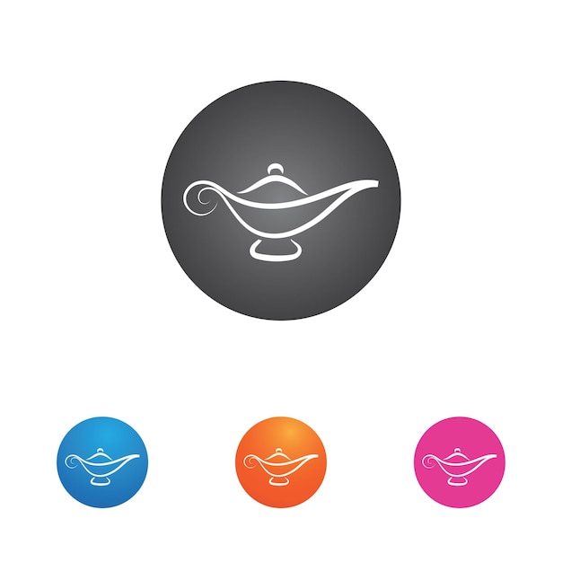 Magic lamp logo and icon vector image