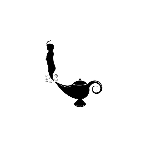 Magic lamp logo vector illustration design