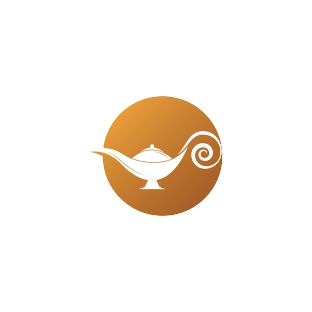 Magic lamp logo vector illustration design