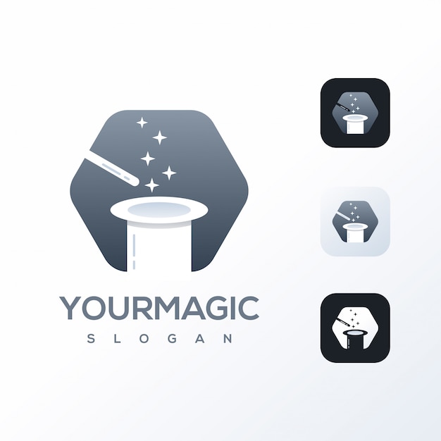 Modello di progettazione logo magico pronto per l'uso