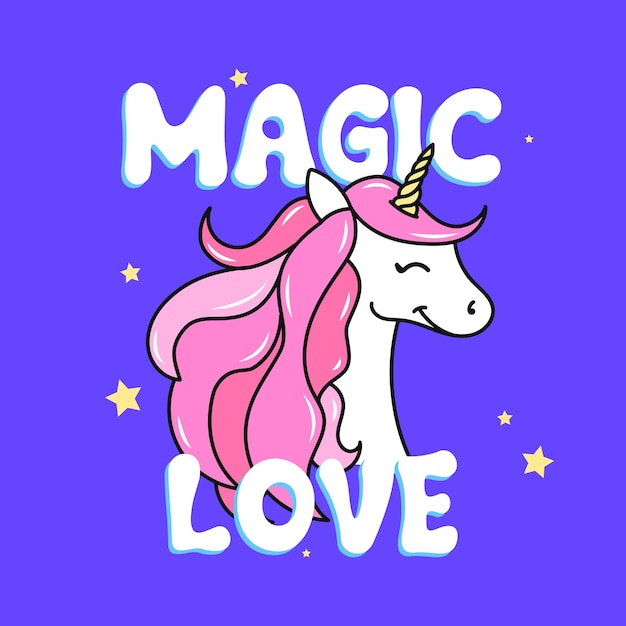 Vector magic love unicorn