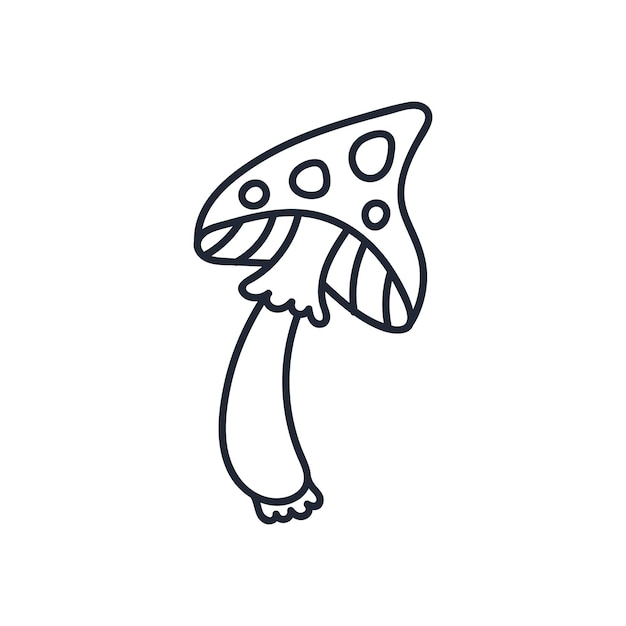 Vector magic mushroom doodle. vector illustration. happy halloween.