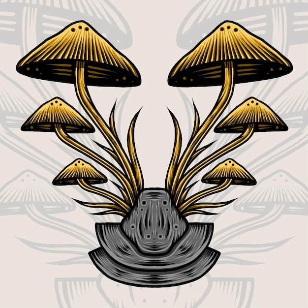 Vector magic mushroom illustration