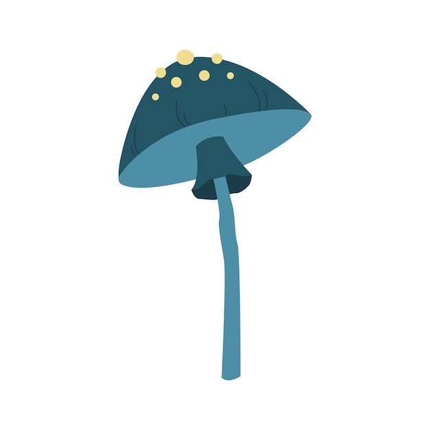 Funghi magici un insolito fungo velenoso della foresta mistica un elemento disegnato a mano per il tuo design clipart vettoriali in stile cartone animato su uno sfondo bianco isolato