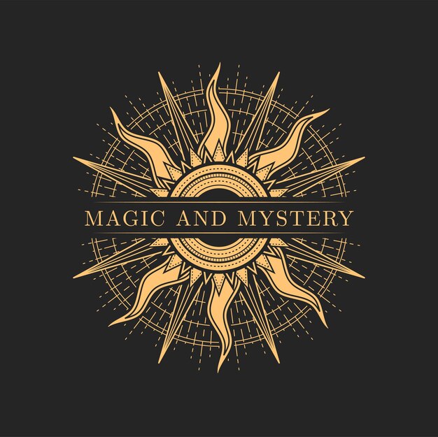 Vector magic mystery occult and witchcraft circle icon