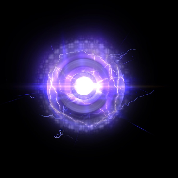 Vector magic plasma ball abstract translucent light effect with an explosion of electric ball lightning