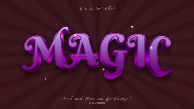 Magic purple text effect editable fairy tale text style