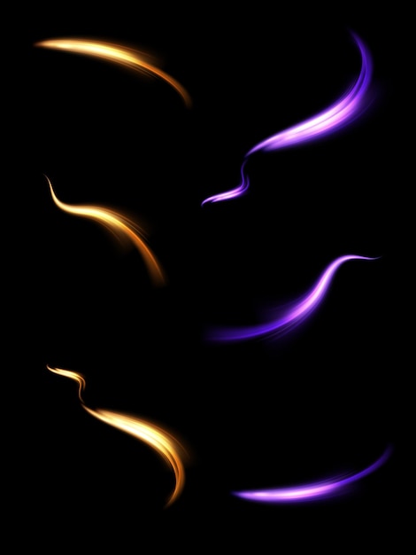 Vector magic purple wind png festive isolated on transparent background. golden comet png with sparkling