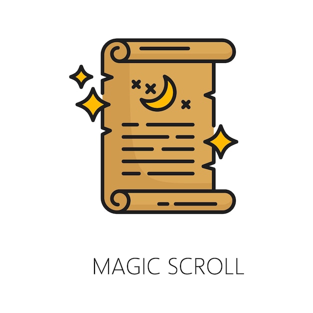 Magic scroll witchcraft and magic icon parchment