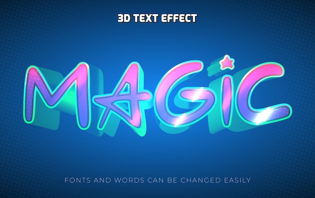 Magic shiny 3d editable text effect style