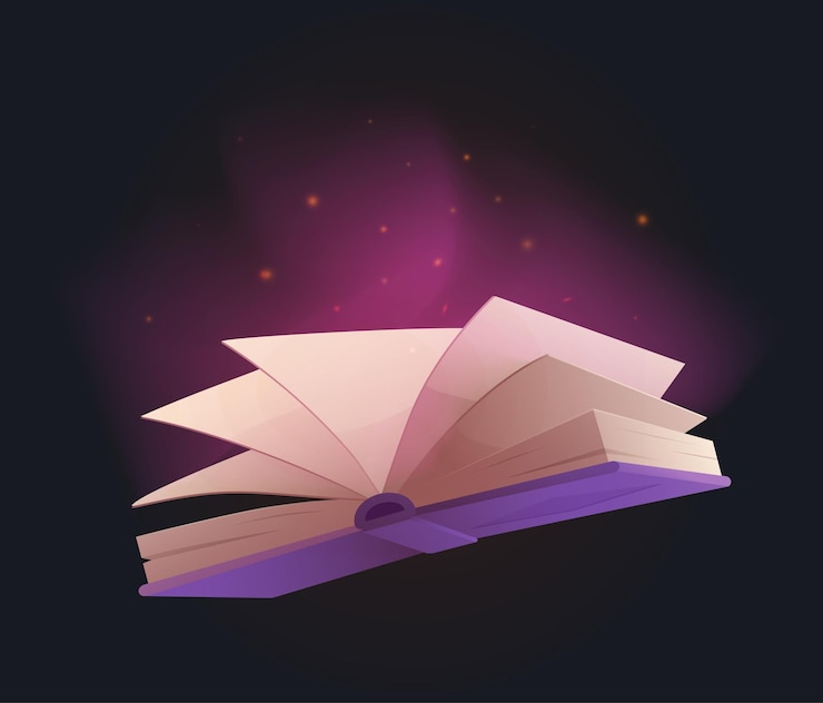 Vector magic spells closed book concept magic and sorcery witchcraft knowledge and informatrion literature and reading fiction cartoon isometric vector illustration isolated on black background