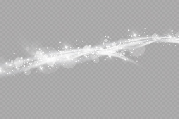 Vector magic spiral with sparkles.white light effect.glitter particles with lines.swirl effect.