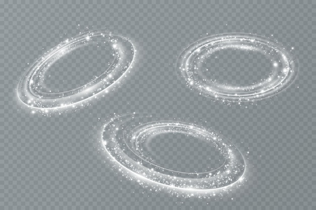 Magic spiral with sparkles.White light effect.Glitter particles with lines.Swirl effect