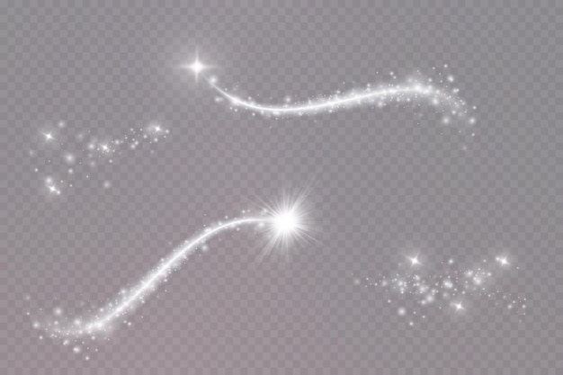 Magic spiral with sparkles.White light effect.Glitter particles with lines.Swirl effect