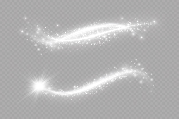 Magic spiral with sparkles.White light effect.Glitter particles with lines.Swirl effect