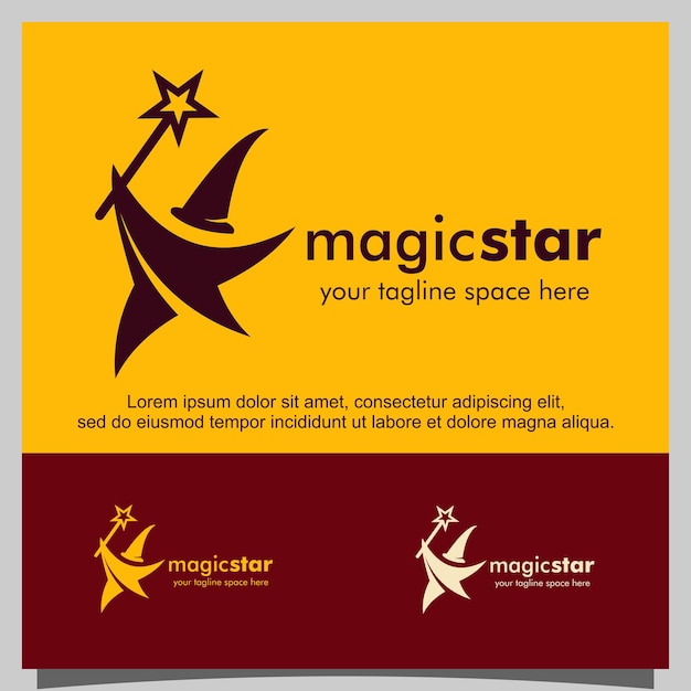 Magic star logo design vector