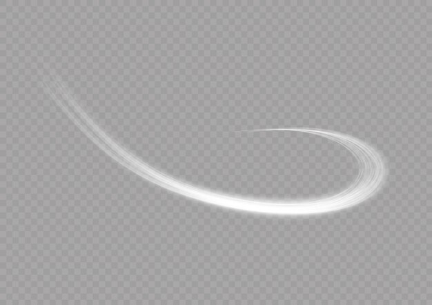 Magic stardust white wave Sparkle light blur trail Swirl trail effect Glowing wavy line speed Vector