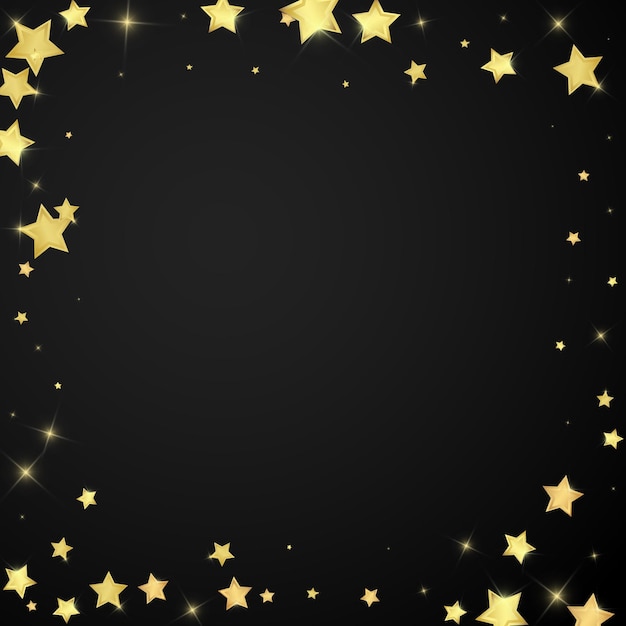 Вектор Векторное наложение волшебных звезд золотые звезды разбросаны