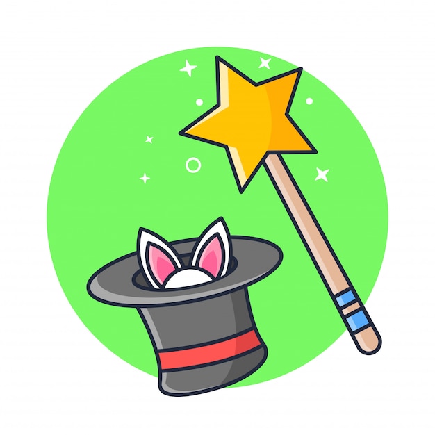 Magic Stick and Hat with Rabbit