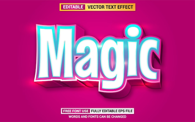 Magic text effect editable fairy tale text style