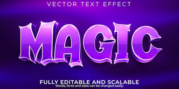 Magic text effect, editable witch and cartoon text style