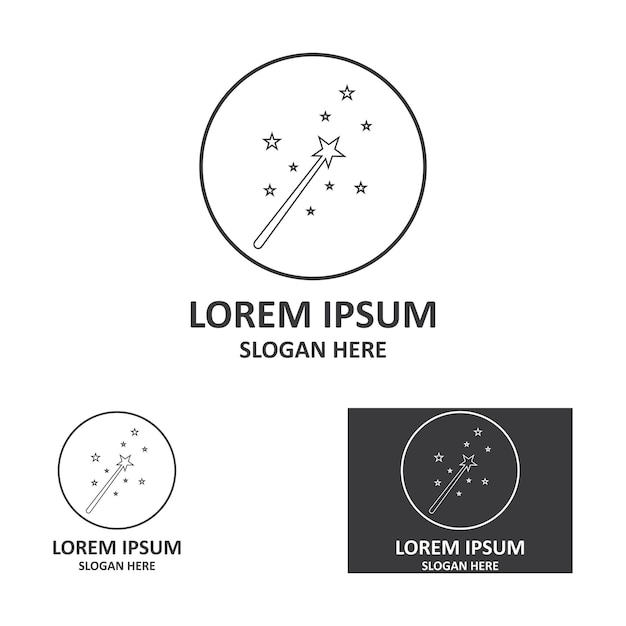 마술 지팡이 아이콘 로고 벡터