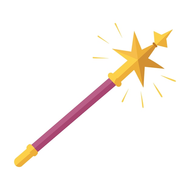 Magic wand isolated flat vector illustration