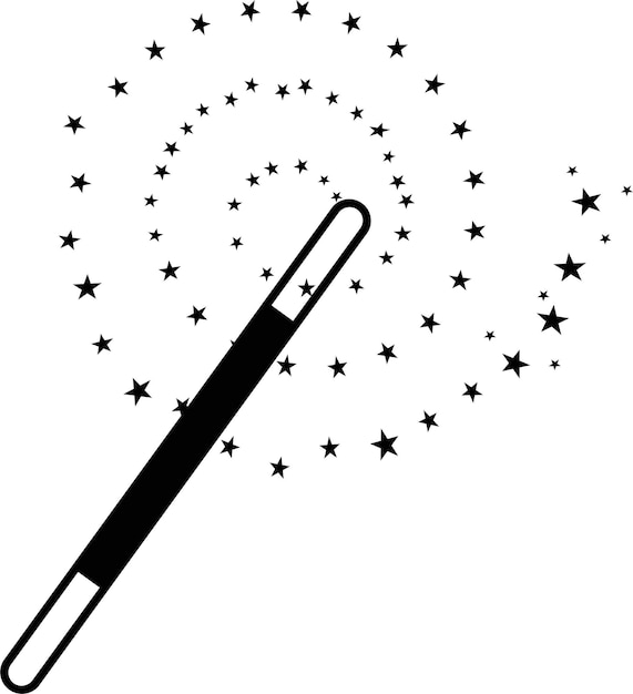 Волшебная палочка изолирована на белом фоне Векторная иллюстрация