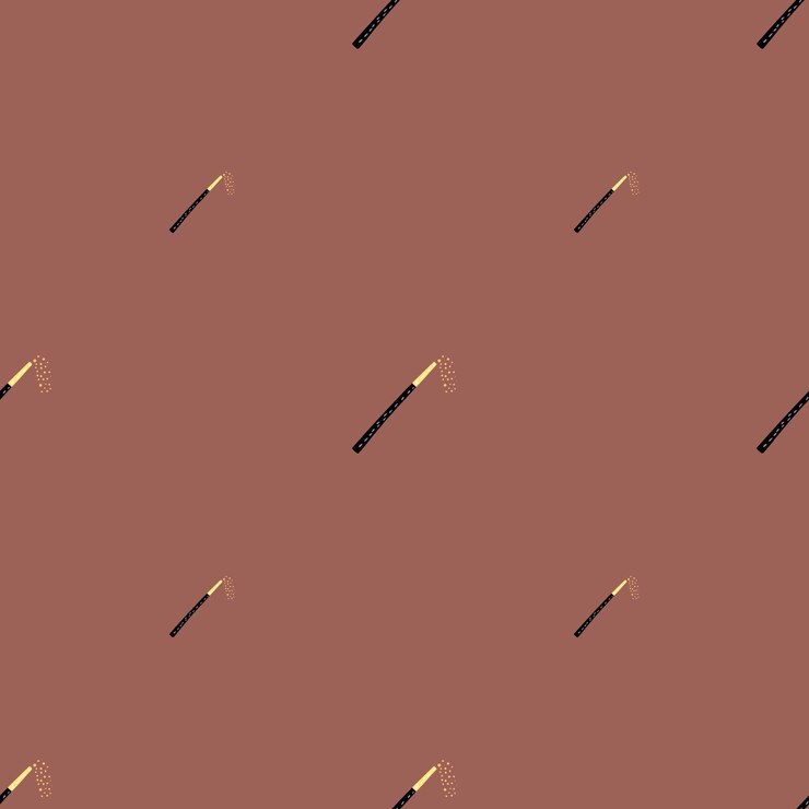 Vector magic wand seamless pattern magic background repeated texture in doodle style for fabric wrapping paper wallpaper tissue vector illustration