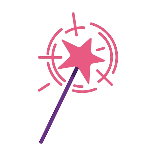 Magic wand semi flat color vector object