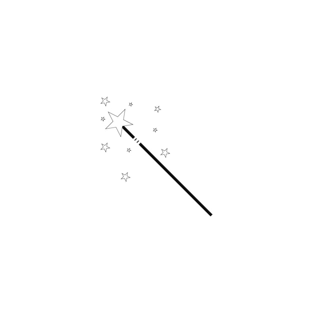 Magic wand stick logo and vector template