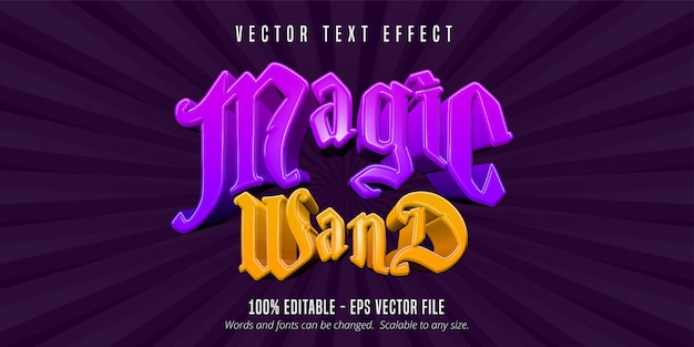 Magic wand text, game style editable text effect