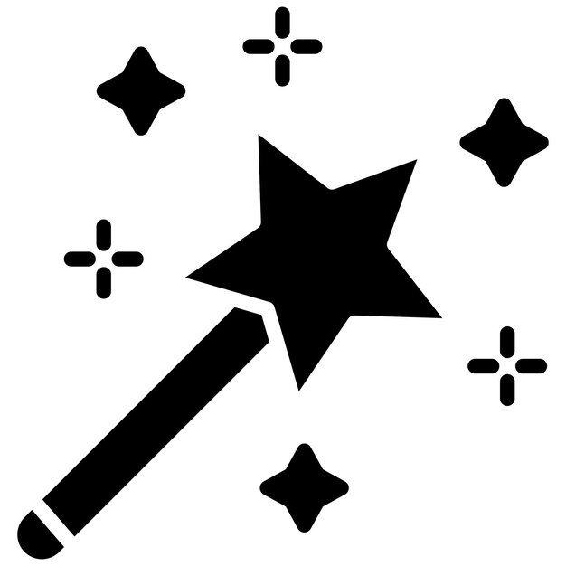 Vector magic wand vector illustration style