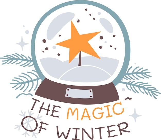 The Magic Of Winter Snow Globe Sticker