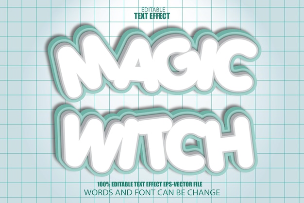 Magic Witch Editable Text Effect 3D Cartoon Style