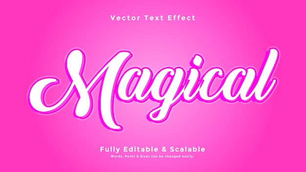 Magical 3d text effect vector downlead