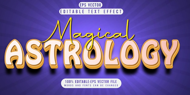 Magical Astrology Editable Text Effect Vector