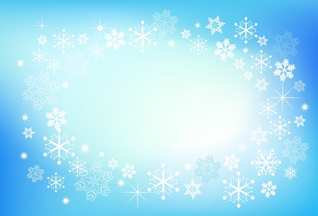 Magico natale sfondo blu molti fiocchi di neve - biglietto di auguri, banner o modello di poster