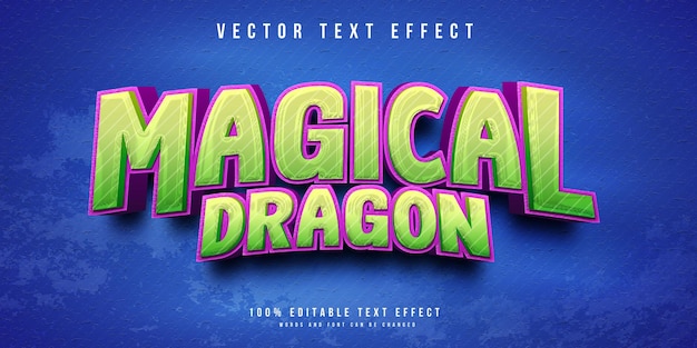 Magical dragon text effect template