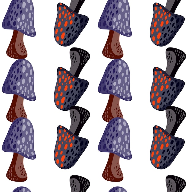 Magical fly agaric wallpaper Seamless pattern with fairytail mushrooms