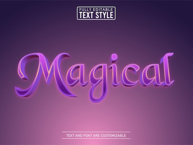 Vector magical glowing text effect