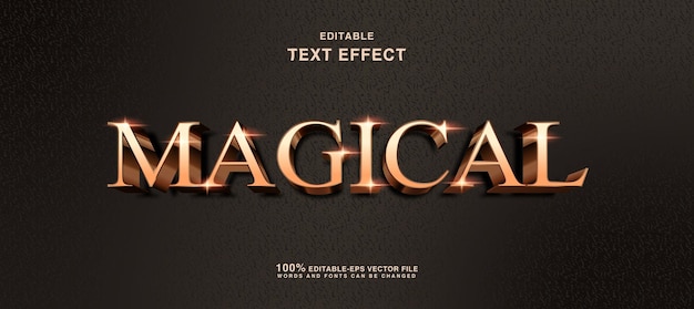 Magical golden text effect editable magic text style