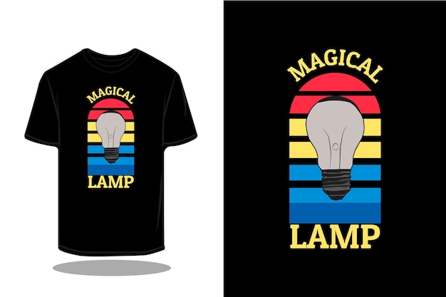 Design t-shirt retrò con lampada magica