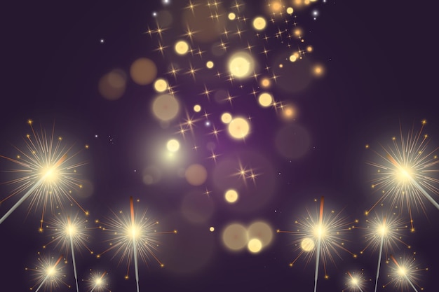 Magical light Sparkler Candle sparkling on the background Realistic vector light effect