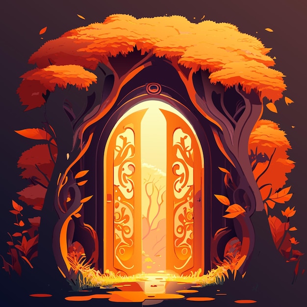 Vector a magical orange door nft collection