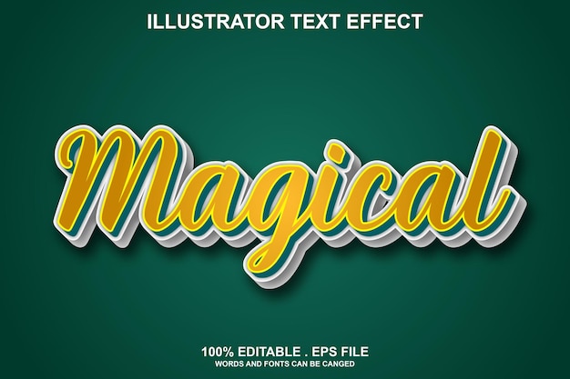 Vector magical text effect editable