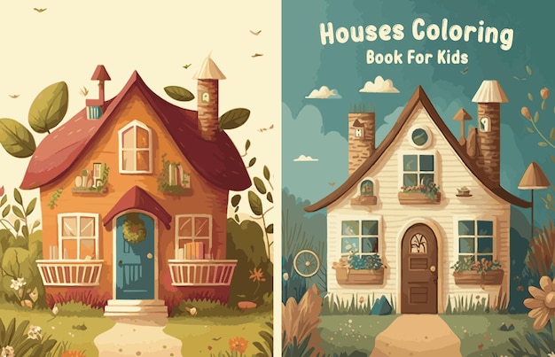 Vector magical tiny homes book cover